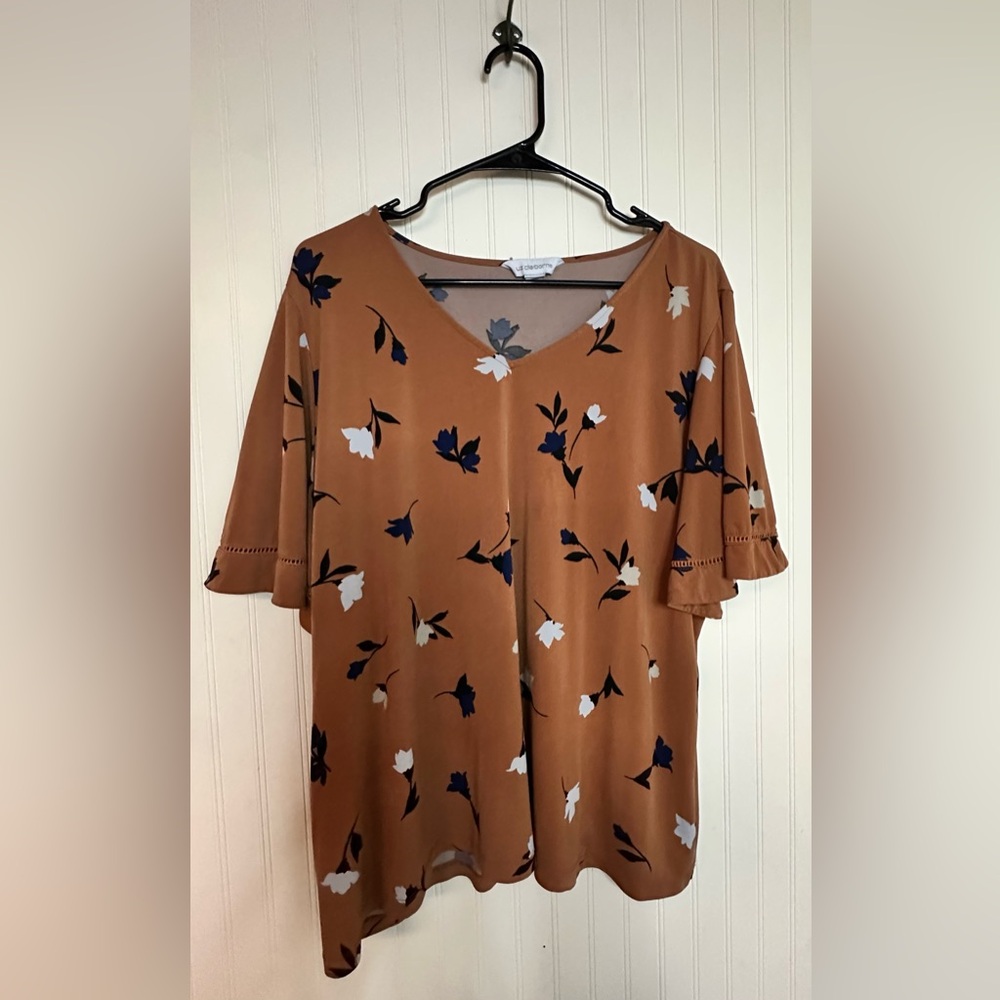 Liz Claiborne Brown Floral Dress 1XL